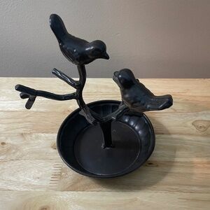 Anthropologie Metal Bird Jewelry Tree Holder – 7.5″ Tall, 4.5″ Tray